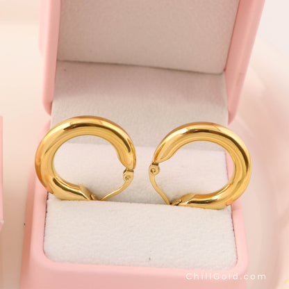 18K Gold Plated Chunky Hoop Earrings