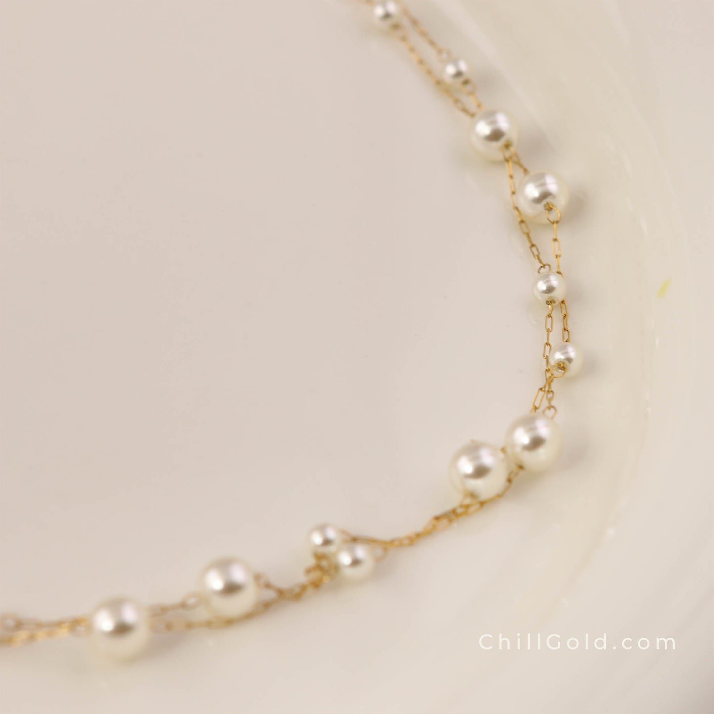 Mermaid Bubble Bead Double Layer (Starry Sky) Pearl Choker Necklace