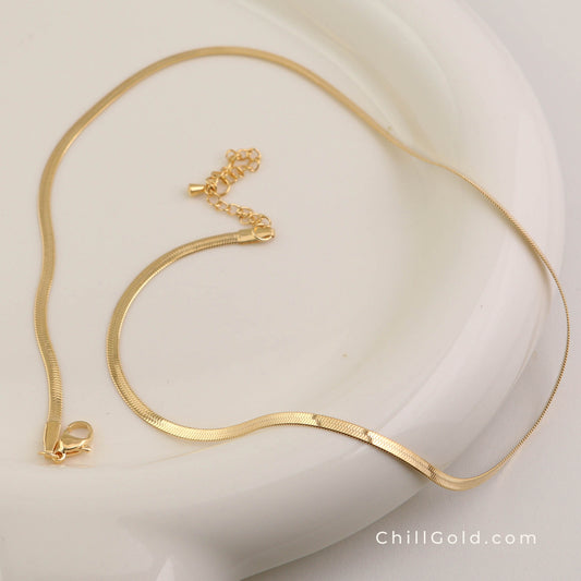 Gold Plated Cuban Snake Chain Necklace