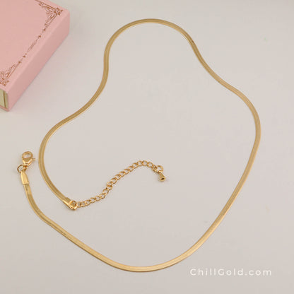Gold Plated Cuban Snake Chain Necklace