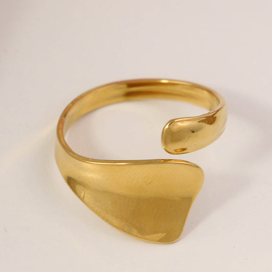 18K Gold Plated Irregular Geometric Adjustable Ring