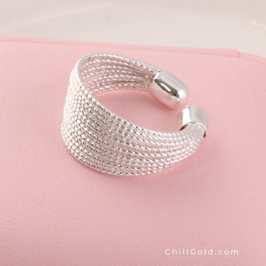 Multi-Layered Open Ring | Silver-Toned Niche Design