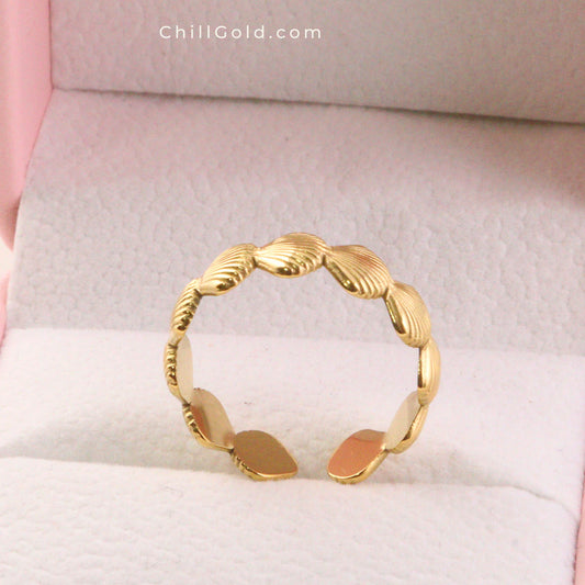 High-End Ocean-Inspired Shell Open Ring